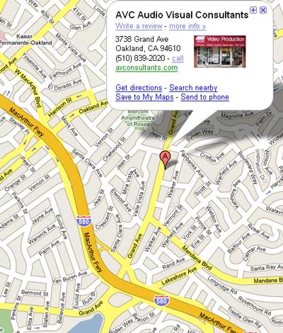 google map to Audio Visual Consultants